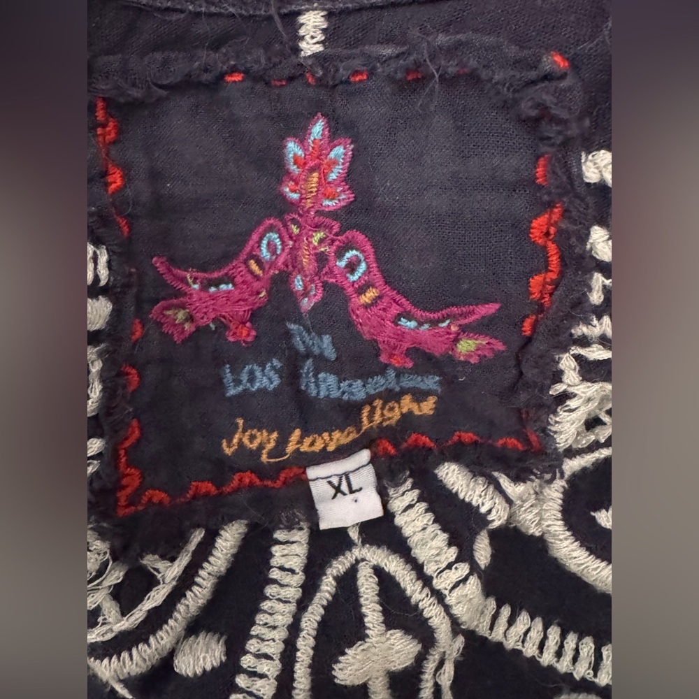 Johnny Was long line open front Embroidery sweater jacket size xl - Picture 8 of 9
